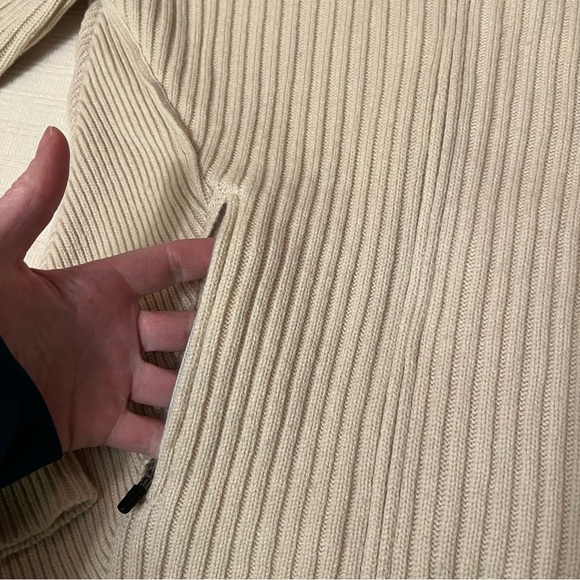 Aether wool cashmere tan ribbed moto hoodie XS 1 - Picture 4 of 7